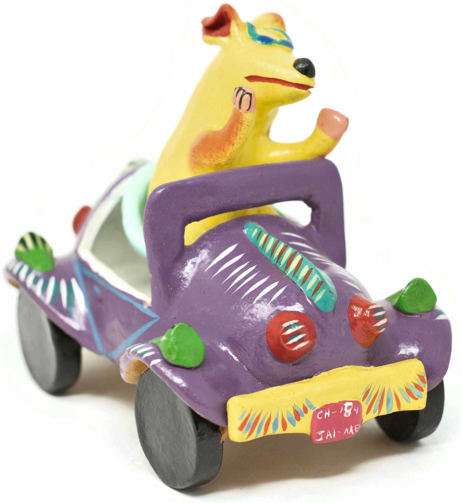 Dog Riding Car Art